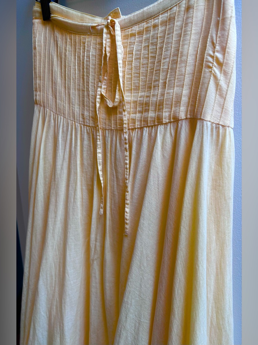 Vintage Joie 100%Cotton Yellow Embroidered Maxi Skirt - Picture 3 of 10